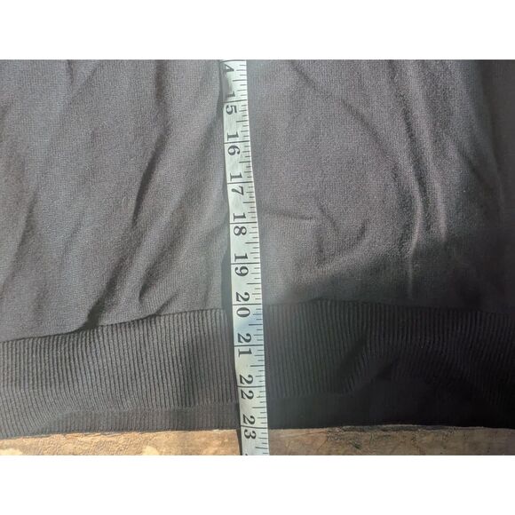 CECE Mixed Media Sweater M Black Sheer Floral Sleeve Cotton Knit Top - Picture 7 of 8